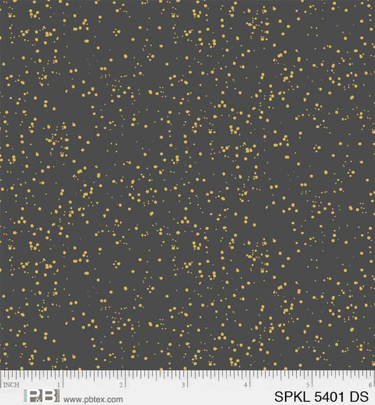 Sparkle - Dark Grey/Gold - PER 1/4 YARD