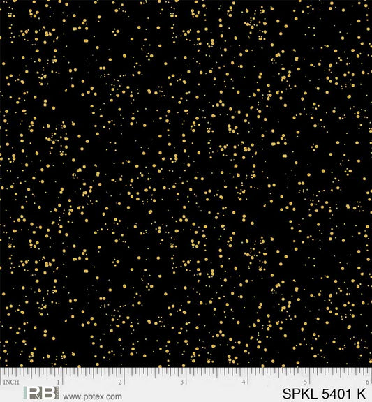 Sparkle - Black/Gold - PER 1/4 YARD