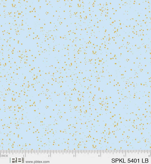 Sparkle - Light Blue/Gold - PER 1/4 YARD