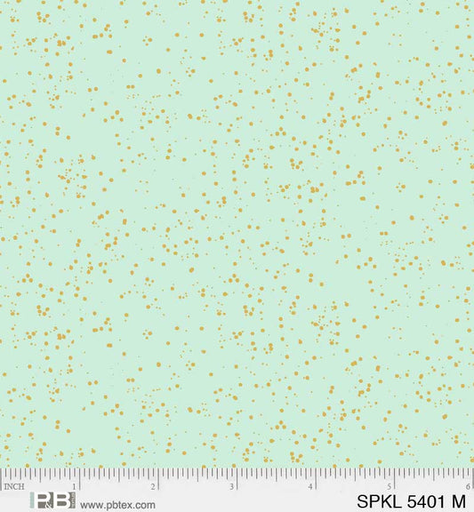 Sparkle - Mint/Gold - PER 1/4 YARD