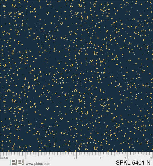 Sparkle - Navy/Gold - PER 1/4 YARD