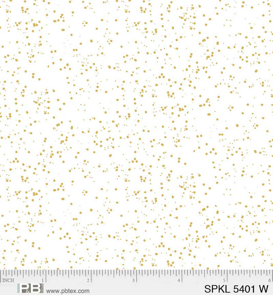 Sparkle - White/Gold - PER 1/4 YARD