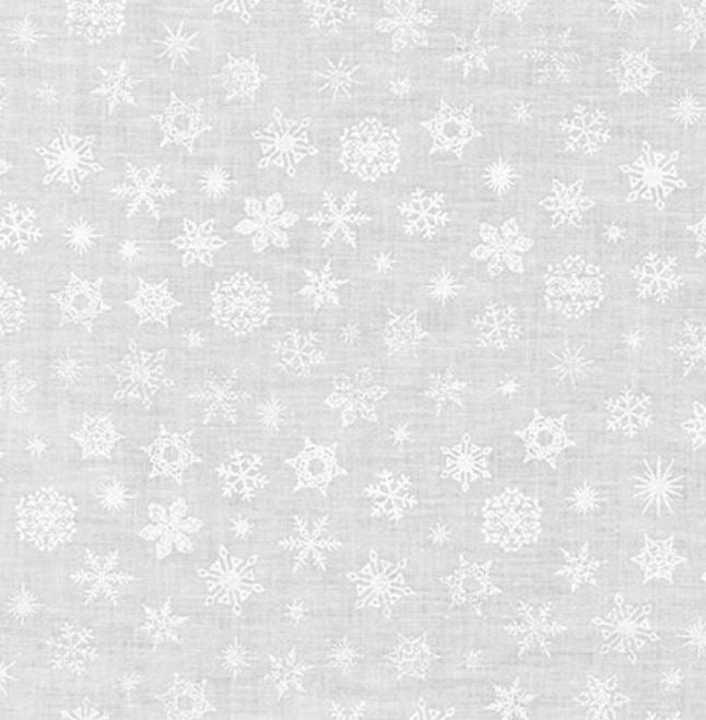 Mini Madness - White Snowflakes - PER 1/4 YARD
