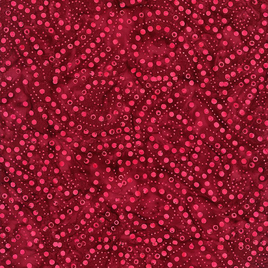 Tonga Cider - Large Loose Dotted Spirals (Cranberry) - PER 1/4 YARD