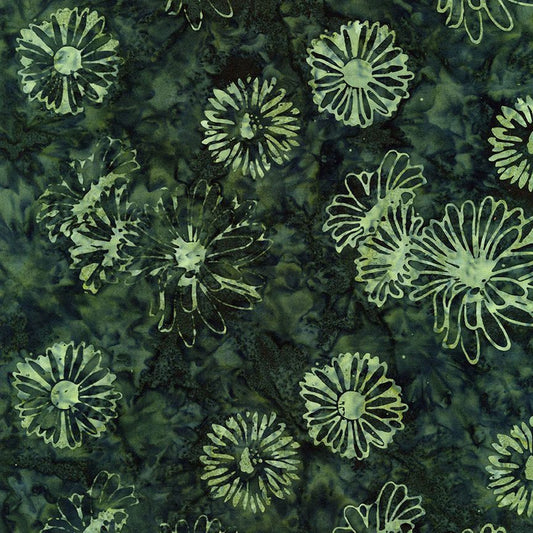 Tonga Cider - Floating Florals (Spruce) - PER 1/4 YARD