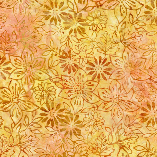 Tonga Cider - Autumn Florals (Straw) - PER 1/4 YARD