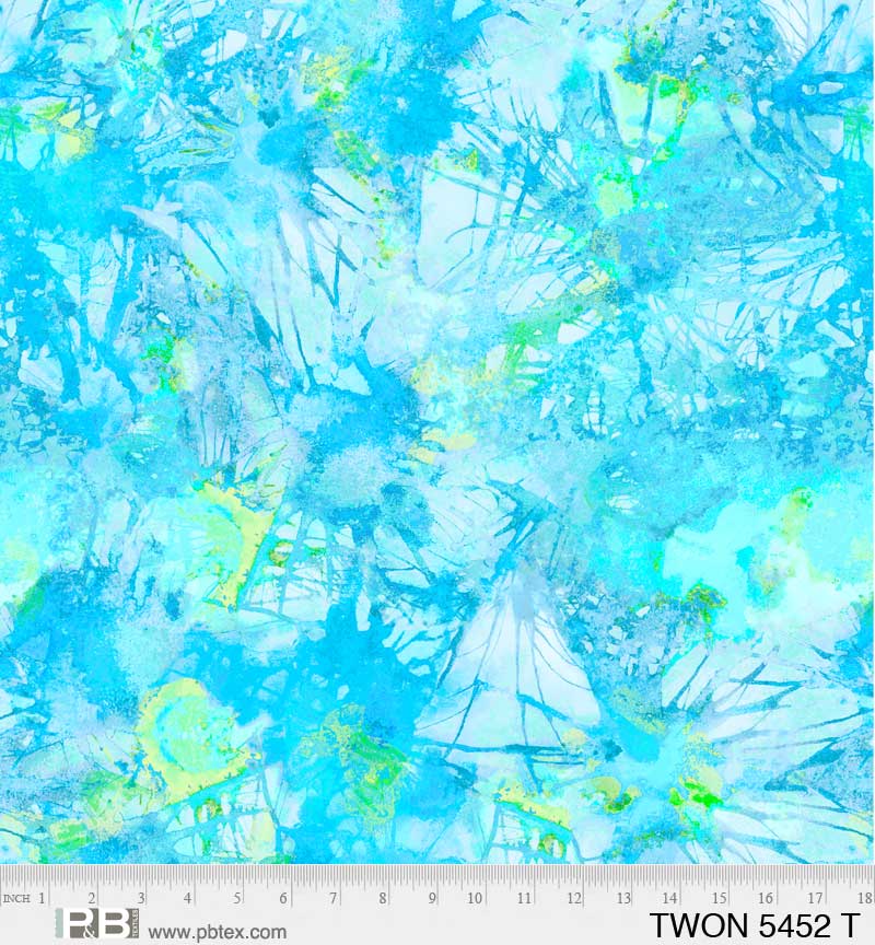 Tiny Wonders - Teal Watercolor - PER 1/4 YARD