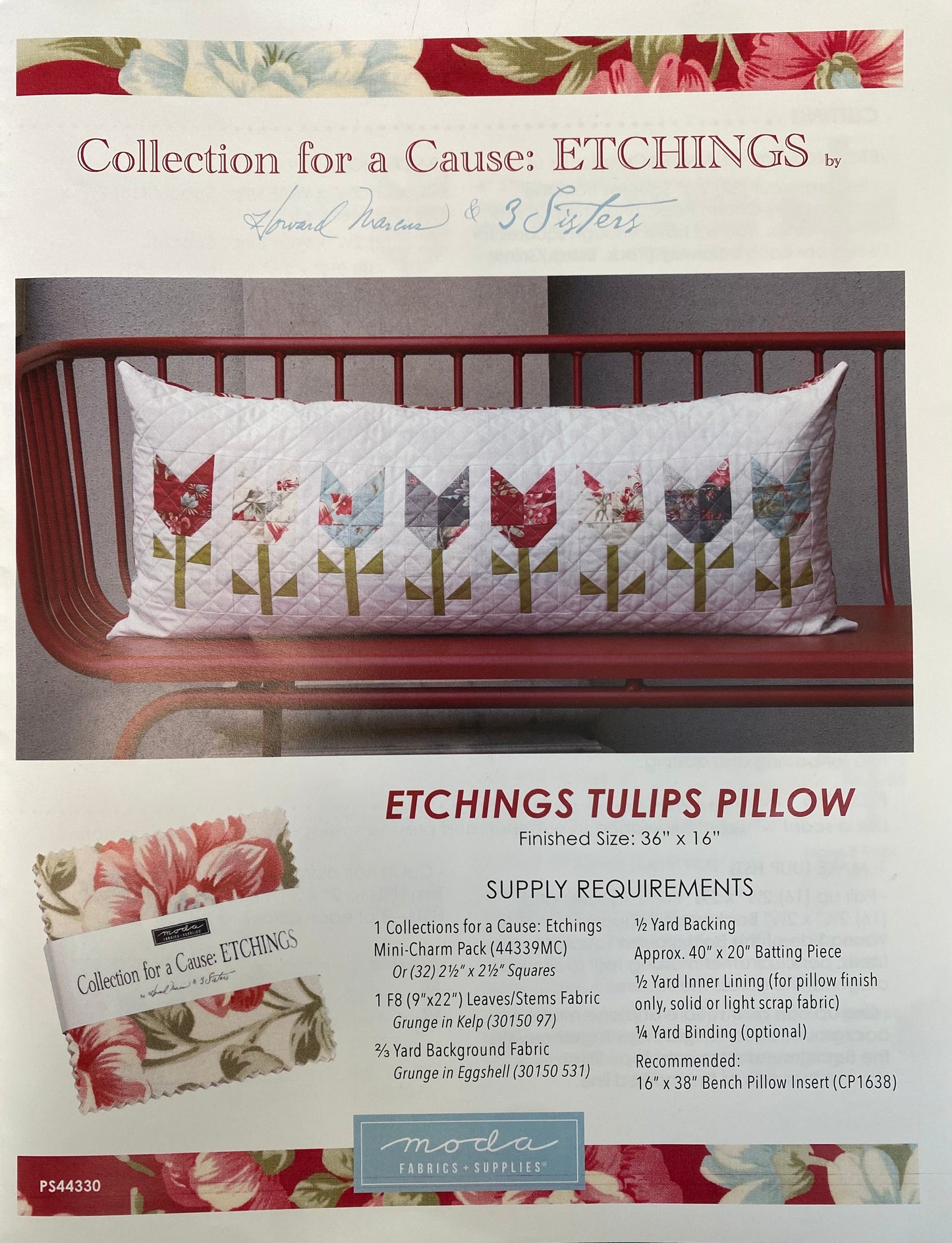Etchings Tulips Pillow Quilt Kit