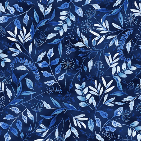 Bountiful and Blue - Navy V5236-19 - PER 1/4 YARD