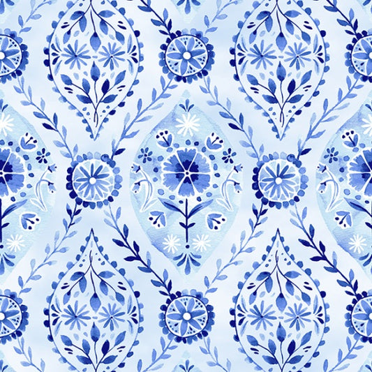 Bountiful and Blue - Bluebird V5237-301 - PER 1/4 YARD