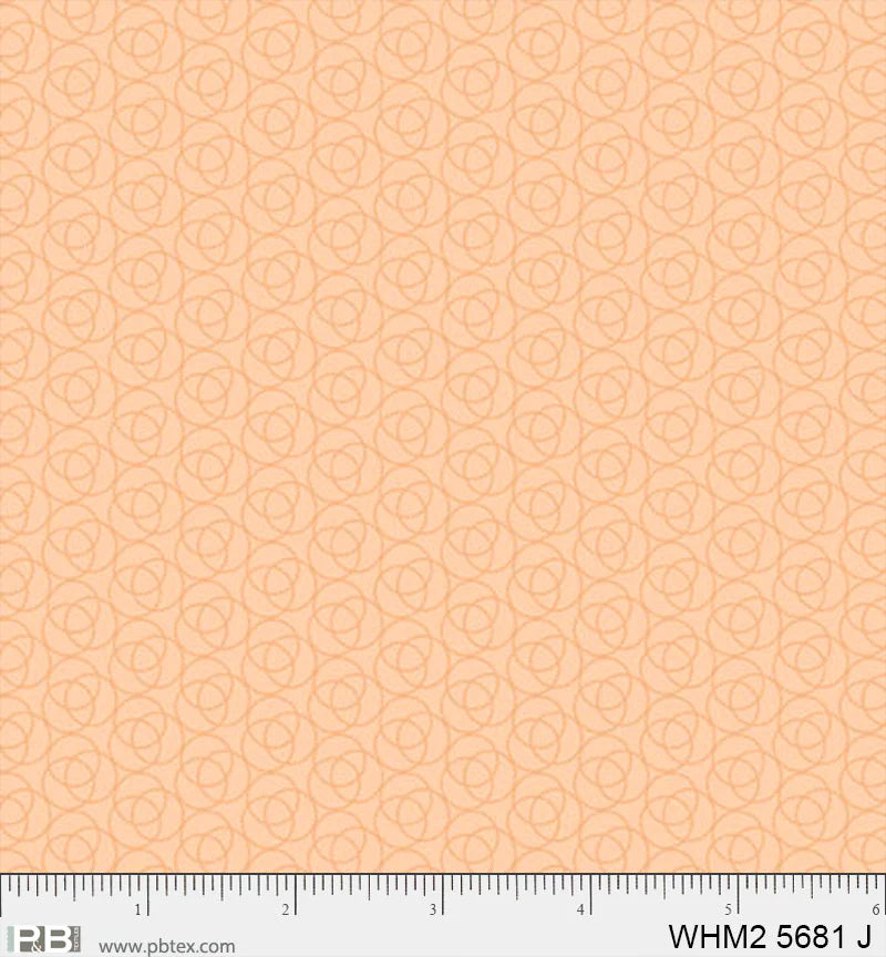 Whimsy II Basics, Overlapping Rings, Peach - PER 1/4 YARD