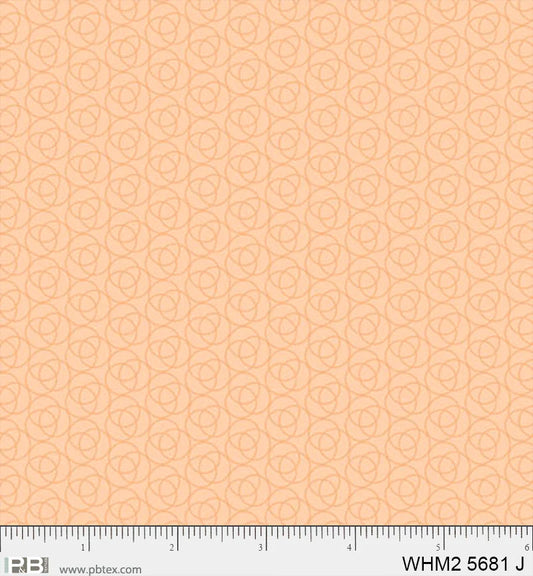 Whimsy II Basics, Overlapping Rings, Peach - PER 1/4 YARD