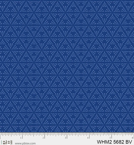 Whimsy II Basics, Blue Violet Dotty Triangles - PER 1/4 YARD