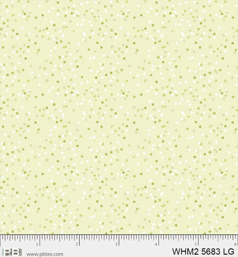 Whimsy II Basics, Light Green Confetti - PER 1/4 YARD