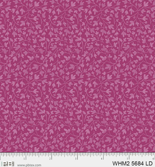 Whimsy II Basics, Tanl Vines Lavender/Burgundy - PER 1/4 YARD