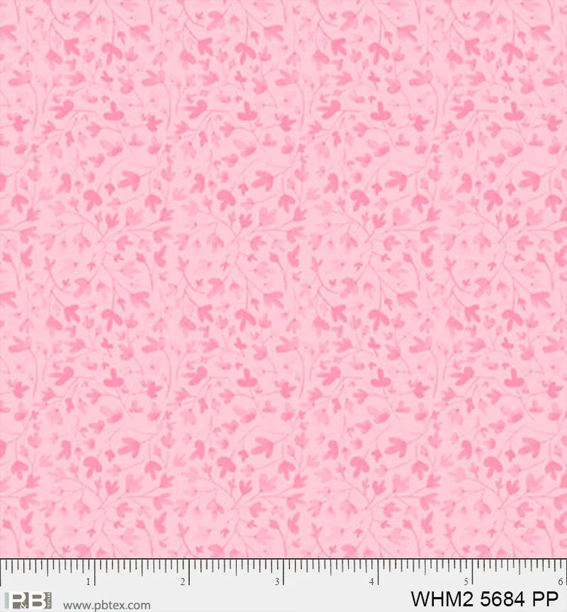 Whimsy II Basics, Tanl Vines, Pink - PER 1/4 YARD