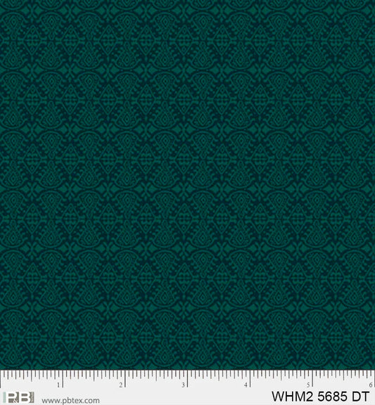 Whimsy II Basics, Dark Teal Set Geo - PER 1/4 YARD