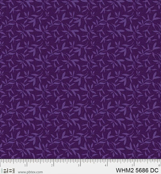 Whimsy II Basics, Dark Purple Tossed Sprigs - PER 1/4 YARD