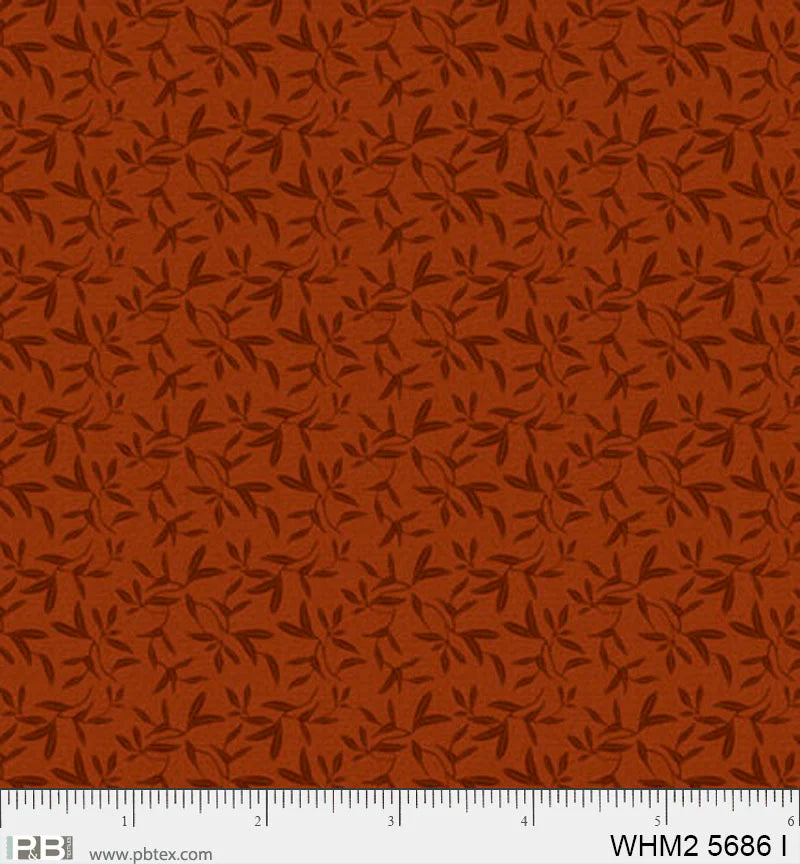 Whimsy II Basics, Tossed Sprigs Rust - PER 1/4 YARD