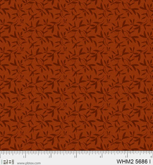 Whimsy II Basics, Tossed Sprigs Rust - PER 1/4 YARD