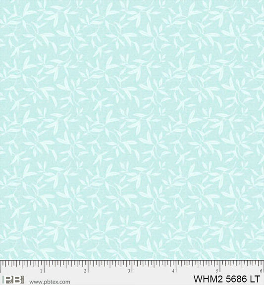 Whimsy II Basics, Light Teal Tossed Sprigs - PER 1/4 YARD