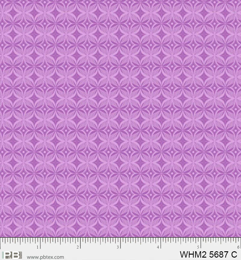 Whimsy II Basics, Purple Kaleidoscope Geo - PER 1/4 YARD