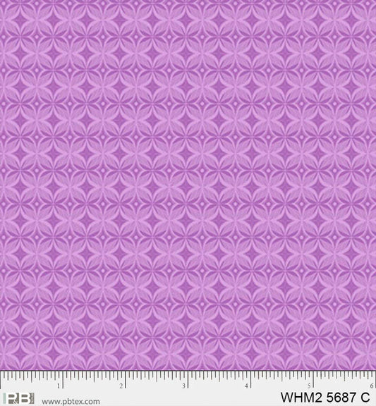 Whimsy II Basics, Purple Kaleidoscope Geo - PER 1/4 YARD