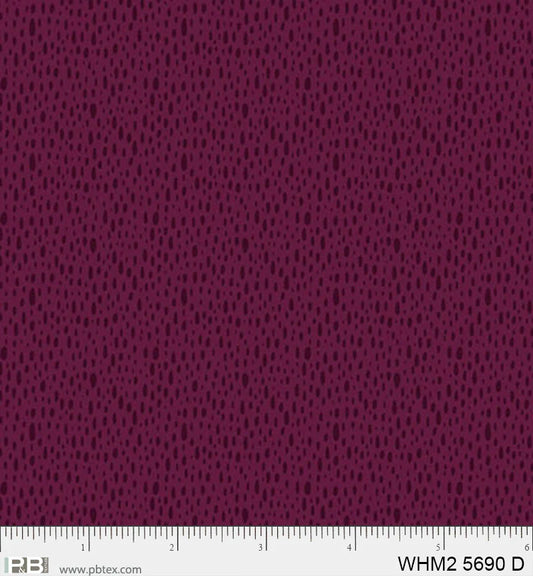 Whimsy II Basics, Rain Drops Burgundy - PER 1/4 YARD