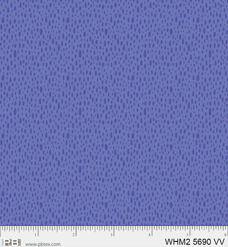 Whimsy II Basics, Dark Violet Rain Drops - PER 1/4 YARD