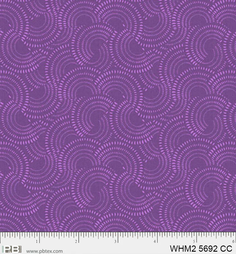 Whimsy II Basics, Dark Purple Allover Suns - PER 1/4 YARD