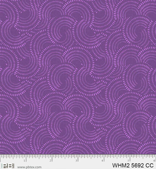 Whimsy II Basics, Dark Purple Allover Suns - PER 1/4 YARD