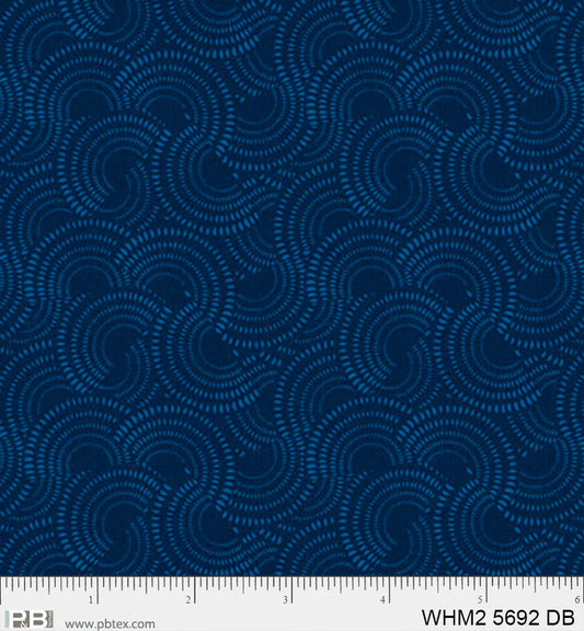 Whimsy II Basics, Dark Blue Allover Suns - PER 1/4 YARD