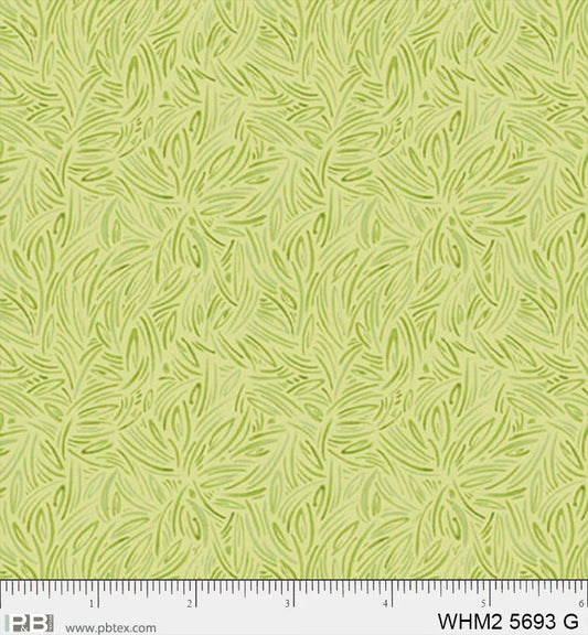 Whimsy II Basics, Green Packed Tonal Linework - PER 1/4 YARD