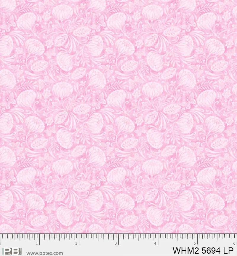 Whimsy II Basics, Packed Tonal Floral Light Pink - PER 1/4 YARD