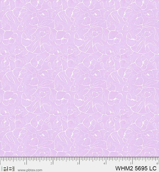 Whimsy II Basics, Light Purple Floral Linework - PER 1/4 YARD