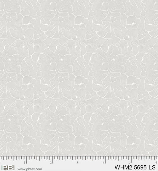 Whimsy II Basics, Light Silver Floral Linework - PER 1/4 YARD