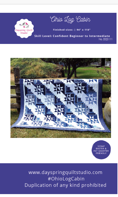 Ohio Log Cabin Quilt - Printed Pattern